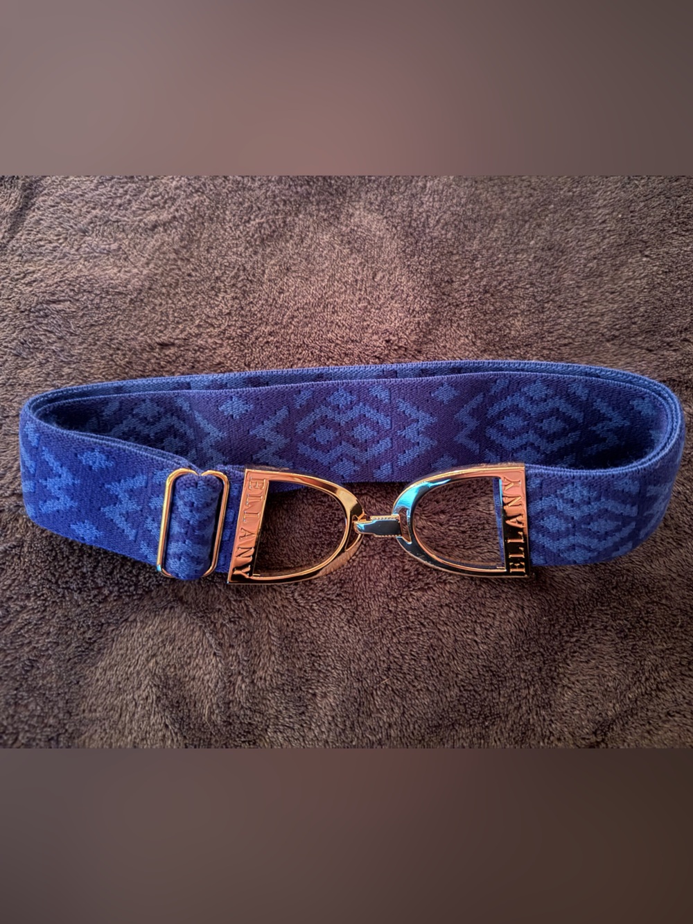 Ellany Belts Navy Blue Patterned Elastic Belt
